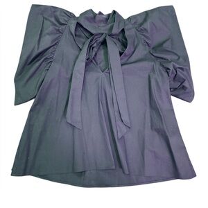 Meg Elegant blue Blouse with Tie Detail